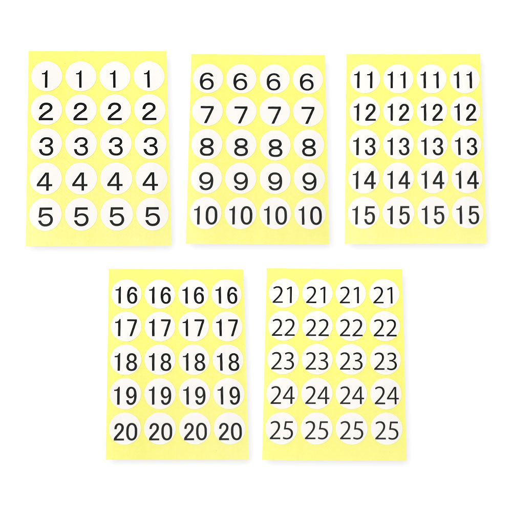 ぺタポン知育・丸シール　数字1～50