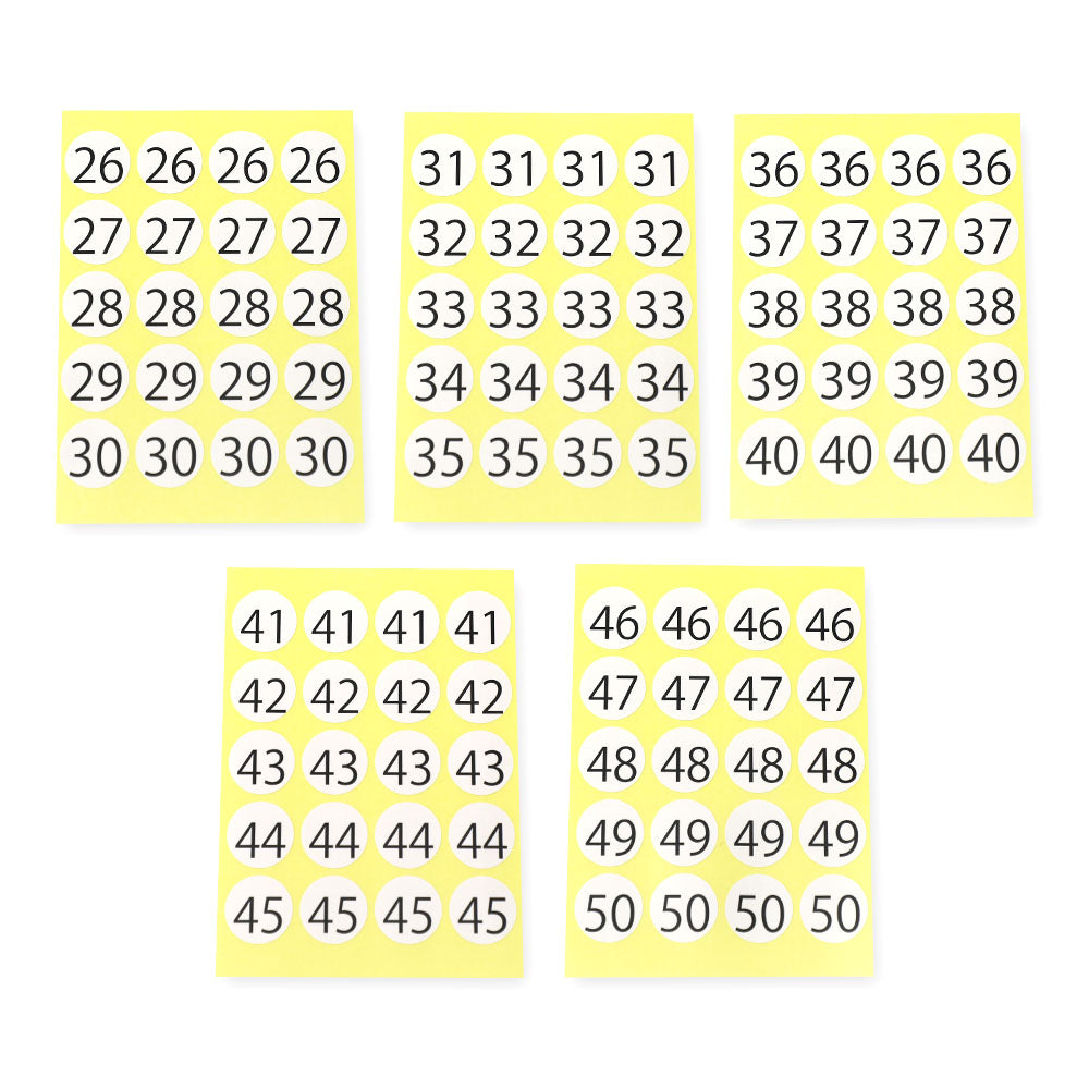 ぺタポン知育・丸シール　数字1～50